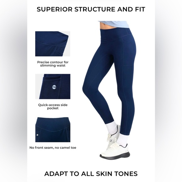 NWT Women's Cozy Zero Merino Blend Lightweight Navy Blue Leggings Pants. Small. - Picture 9 of 14